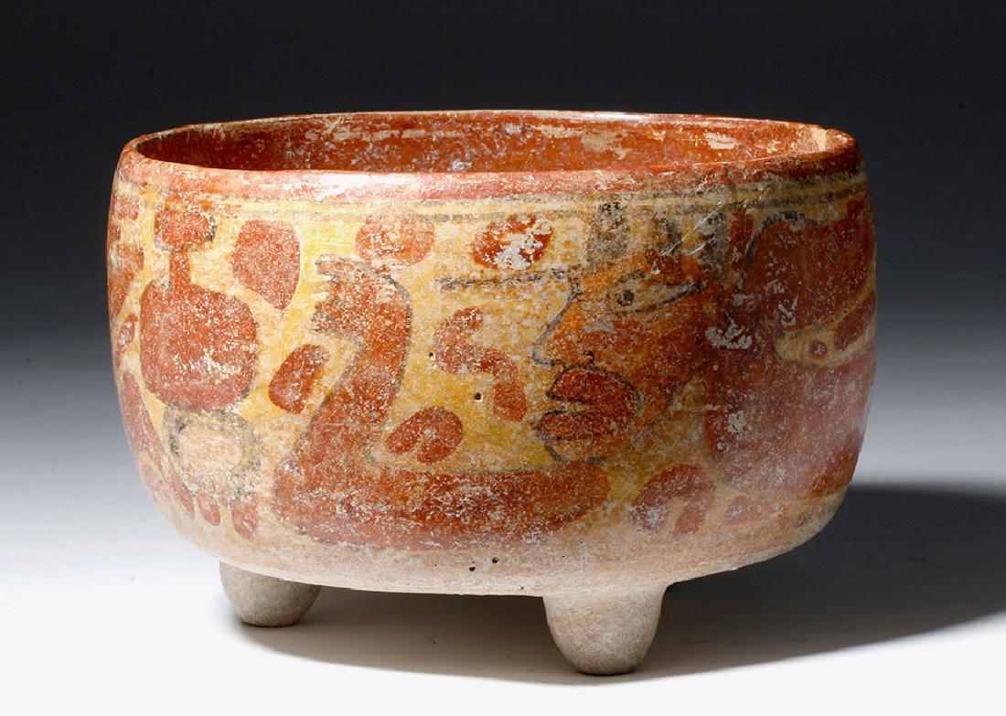 Mayan Polychrome Tripod Bowl w/ Human Faces (1 of 6)