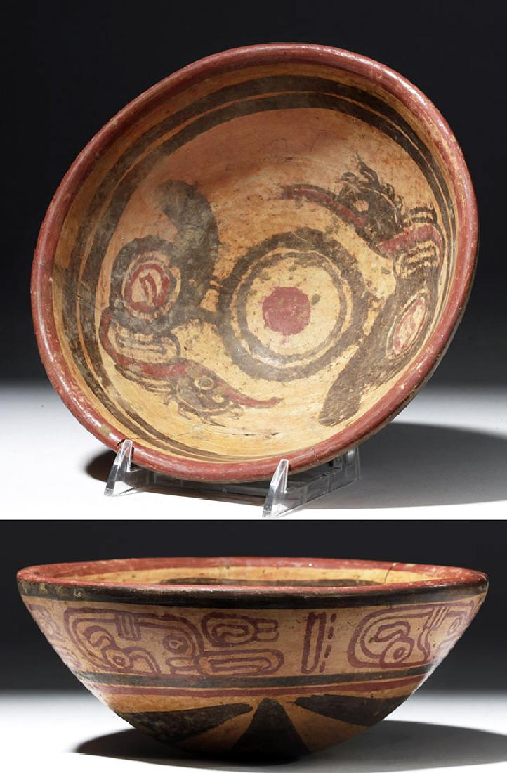 Unusual Mayan Copador Pottery Bowl - Birds & Squash (1 of 6)