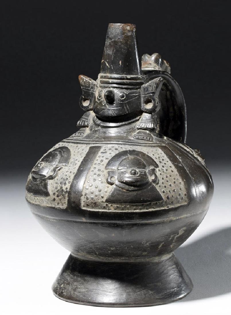 Sican / Lambayeque Blackware Stirrup Vessel w/ Nylamp (1 of 9)