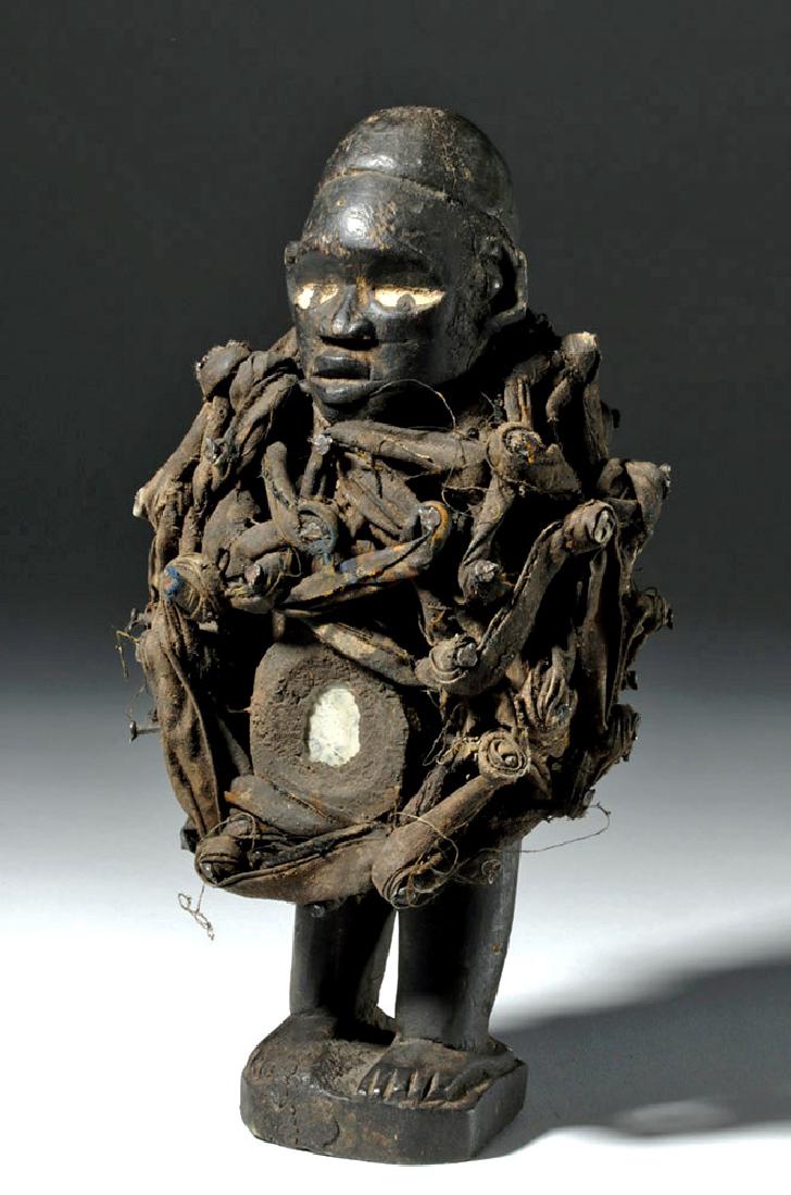 19th C. Bakongo Nkondi Nkisi Nail / Wood Fetish Figure (1 of 7)