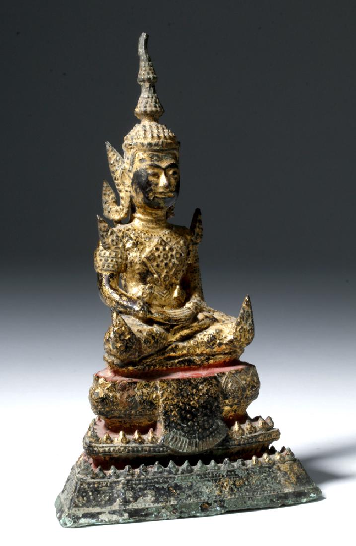 Late 17th C. Thai Bronze Gilded Bronze Budda (1 of 7)