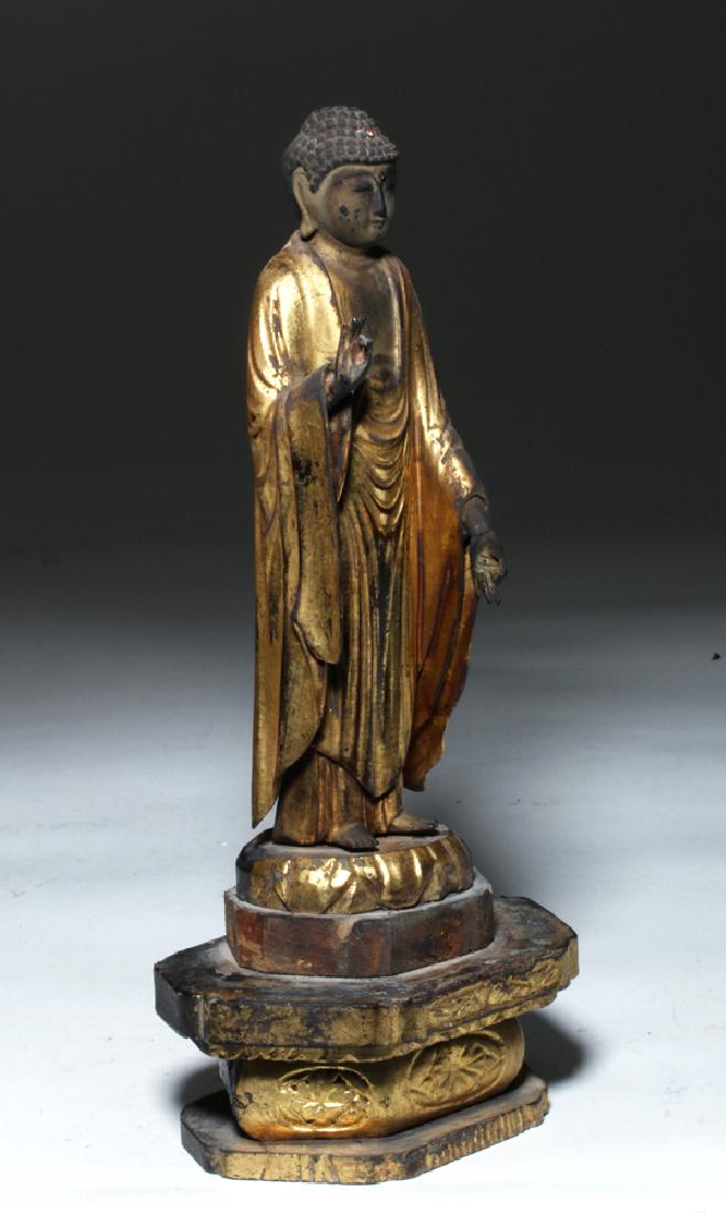 Japanese Edo Period Gilded Lacquer Amida Buddha (1 of 5)