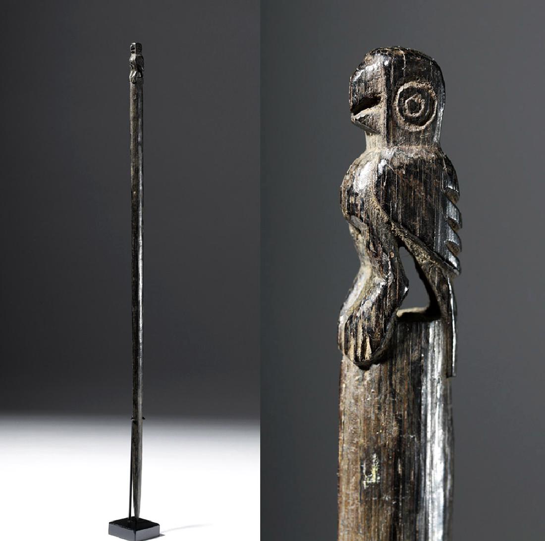 Lovely Chimu Wood Loom Stick w/ Parrot (1 of 5)