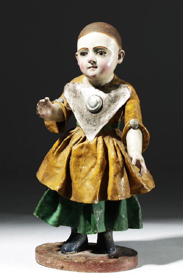 Early 19th C. Mexican Papier Mache & Plaster Nina Maria (1 of 7)
