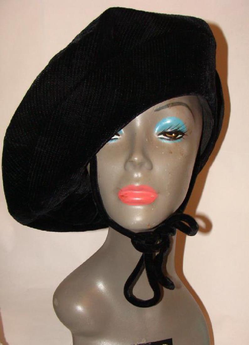 Vintage Yves St Laurent Hat: YSL Black Floppy Apple Jack Hat Condition vg/g