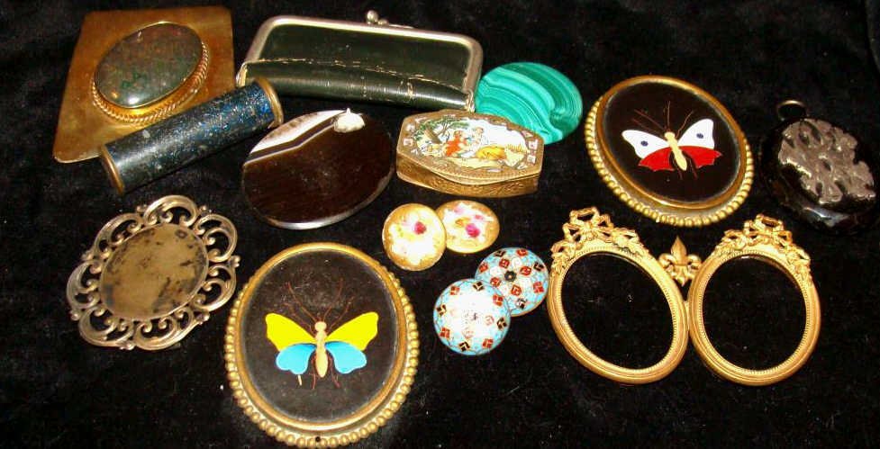 Mixed Victorian Ladies Pietra Dura Medallions (1 of 4)