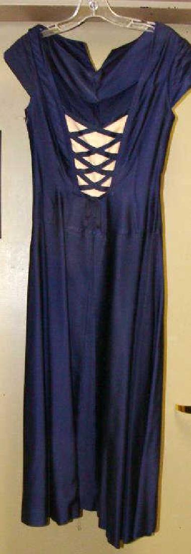 Vintage Blue Ladies Dress: 1950's Criss-Cross Front Design Dress, approx. size 4-6