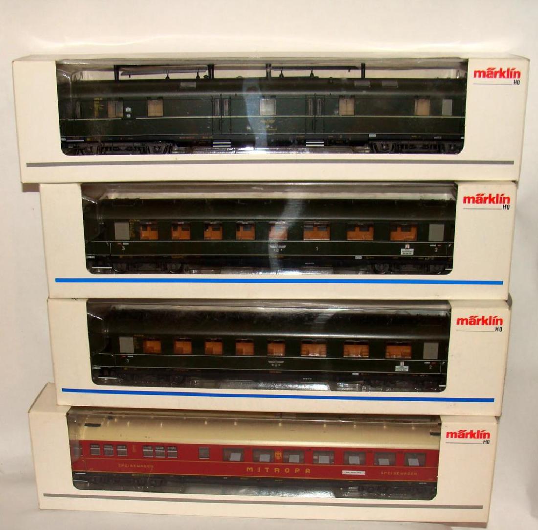 Lot of 4 Marklin Trains 43211: #43211, #43241, #43266, #43231, Passenger Cars, Old Stock, Never Used Condition VG