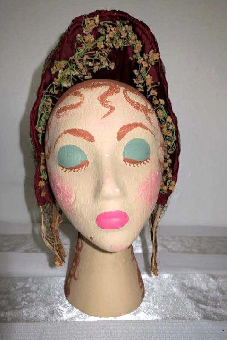 Antique Straw Bonnet Hat (1 of 2)