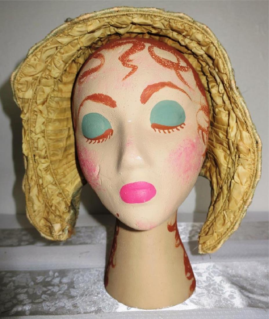 Early Cream Silk Bonnet Hat, 1845 (1 of 3)