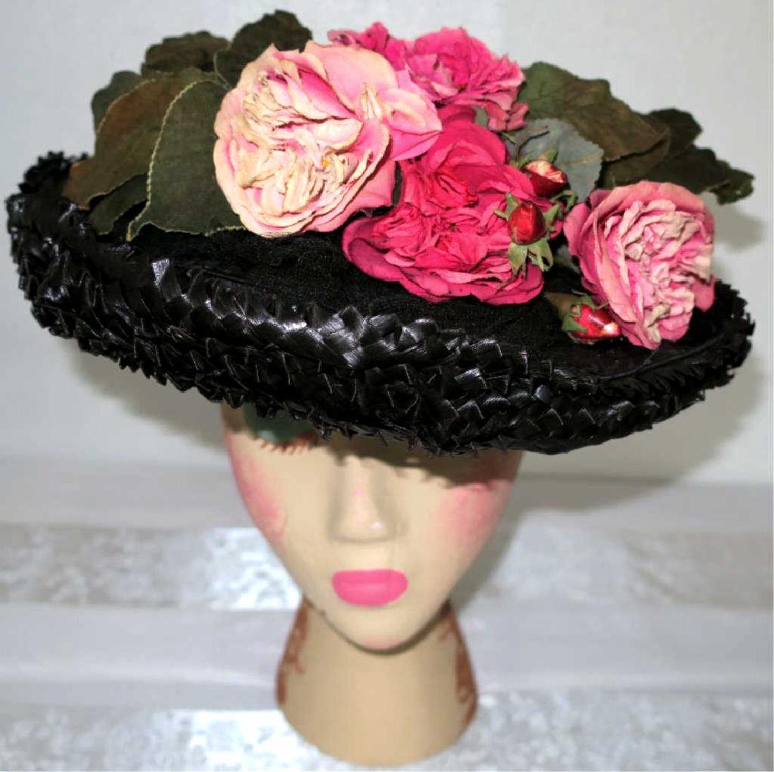 Large Antique Brim Hat, 1905 (1 of 4)