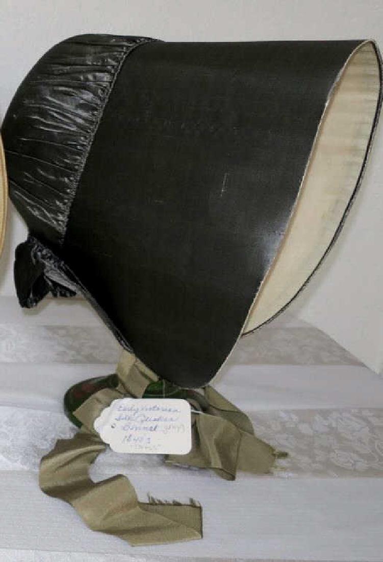Early Quaker Gray Bonnet Hat, 1840 (1 of 1)