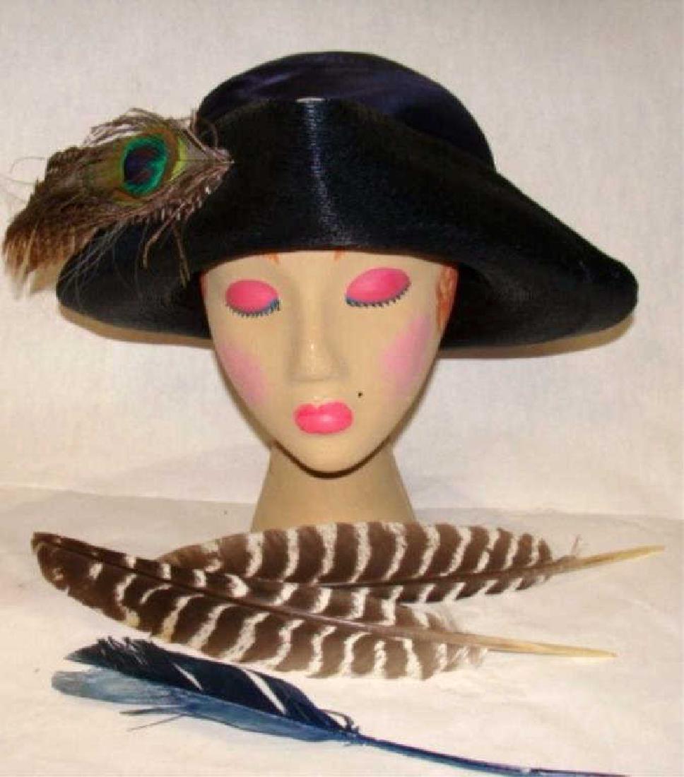 Vintage Tricorn Peacock Hat, 1920's (1 of 4)