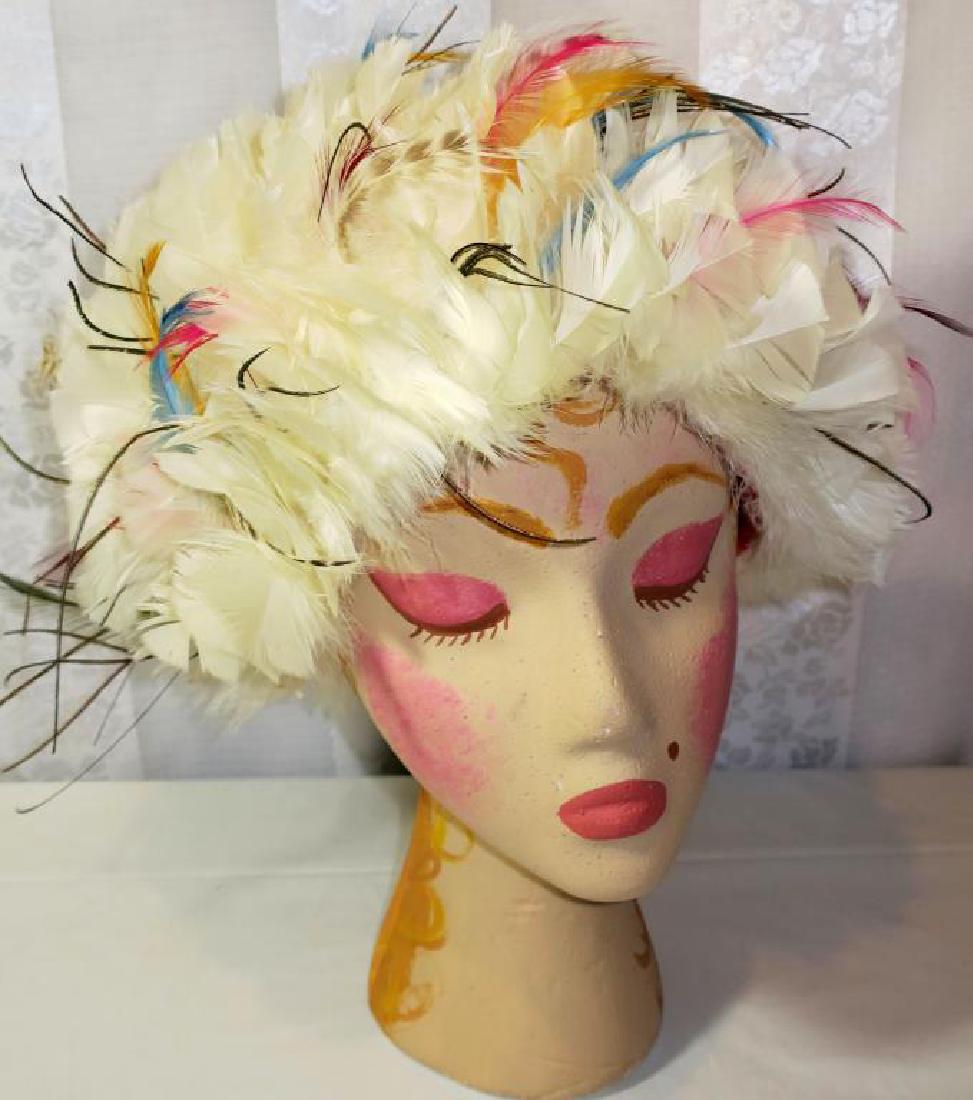 Vintage Bubble  Feather Hat, 1960 (1 of 3)