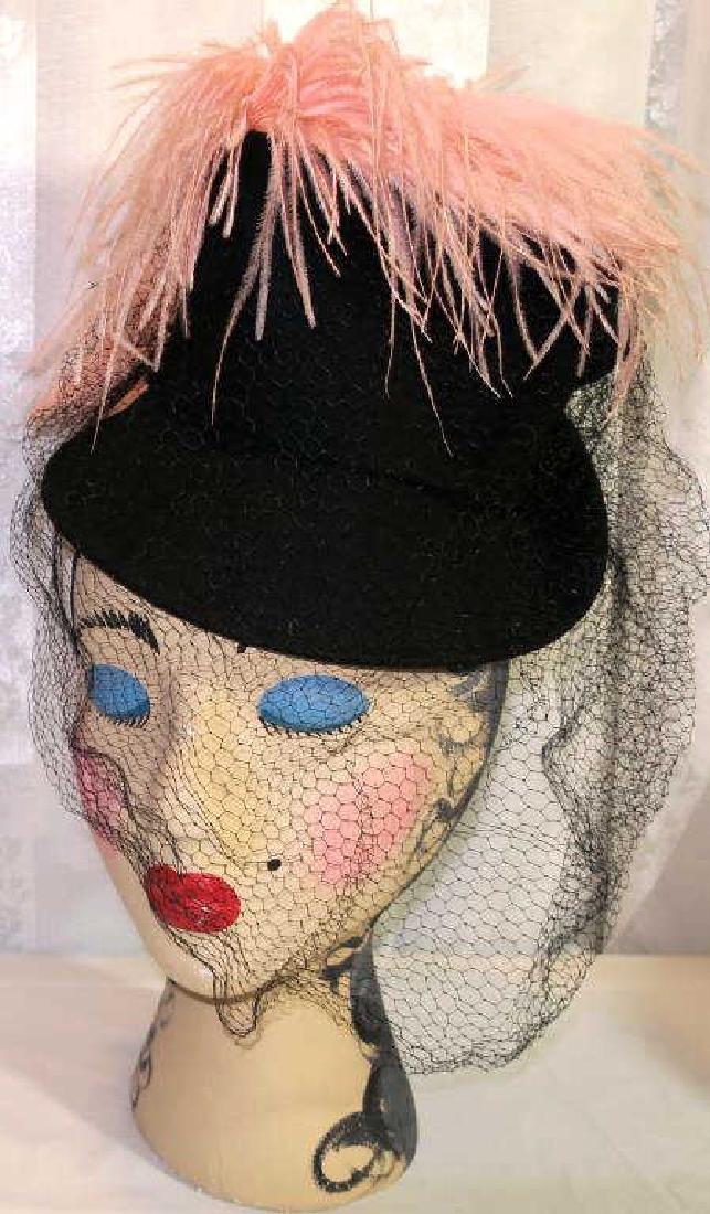 Vintage Black Felt Hat, 1930 (1 of 4)