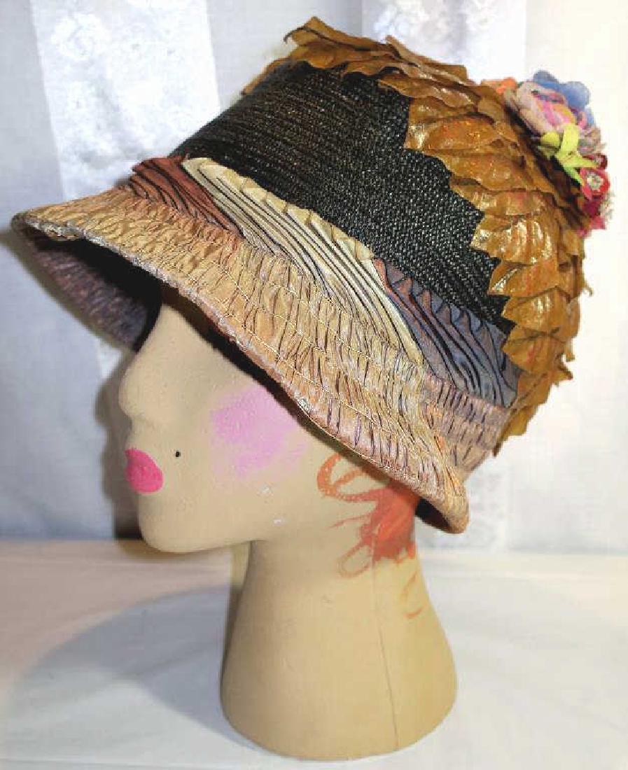 Vintage Multi Colored Cloche Straw Hat, 1920 (1 of 4)