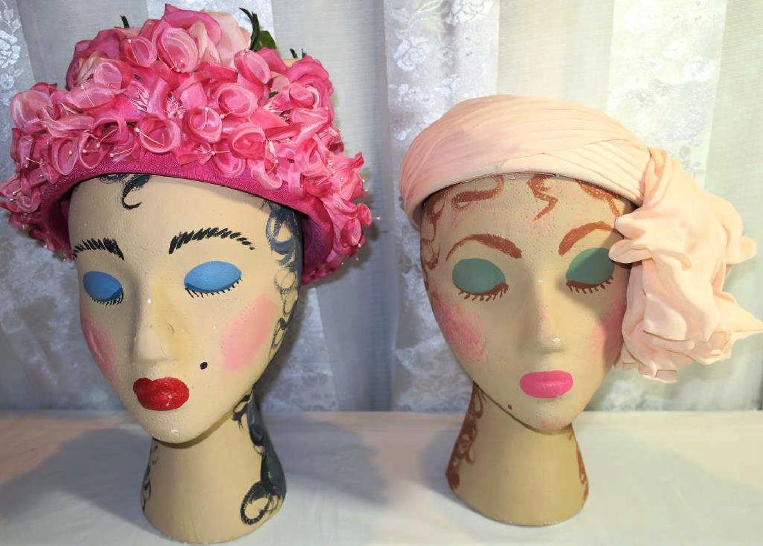 Lot of Two Vintage Hats 1960, (1 of 2)
