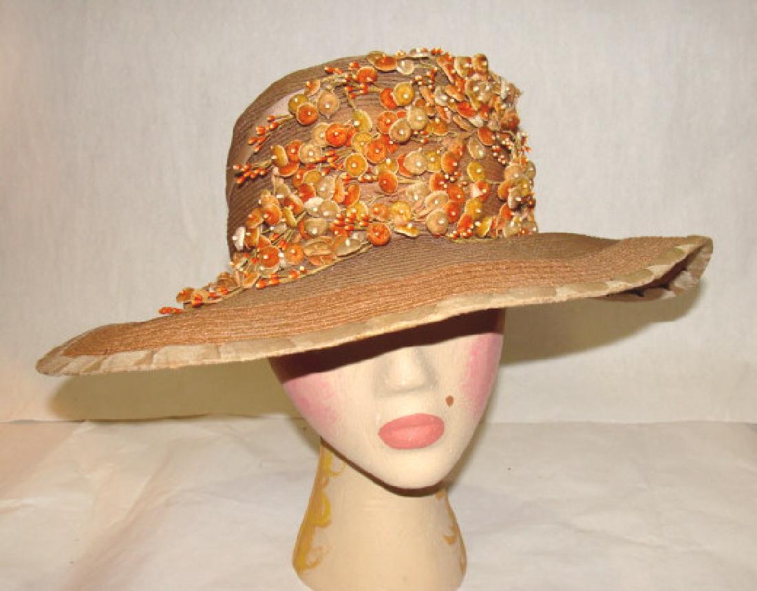 Antique Picture  Straw Picture Hat, 1900 (1 of 4)