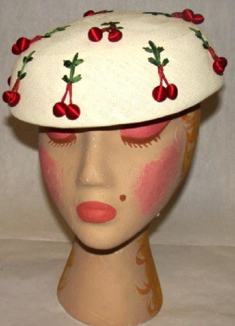 Vintage White Schiaparelli Hat, 1960 (1 of 5)
