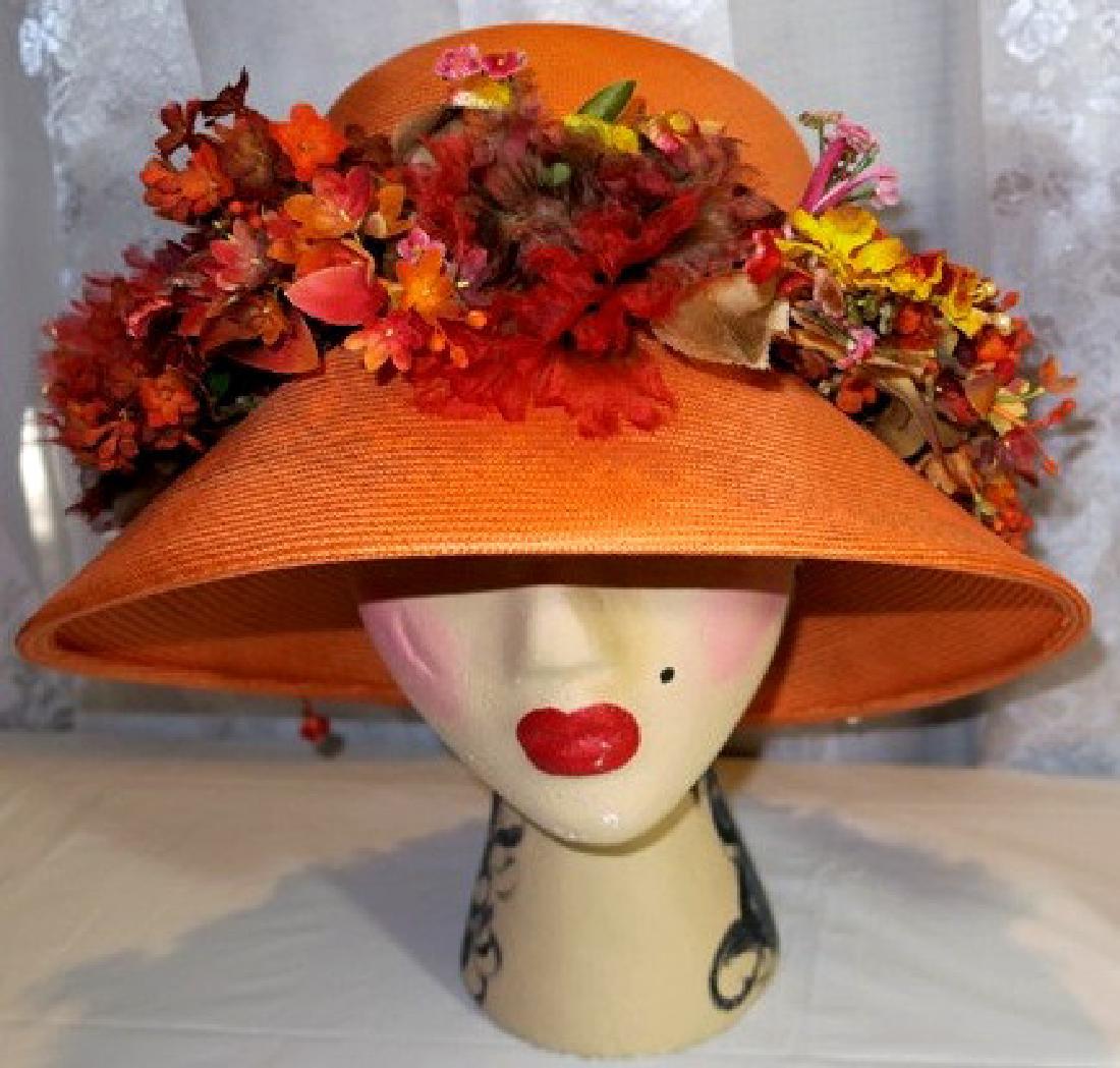 Vintage Orange  Hat, 1940-1960 (1 of 2)