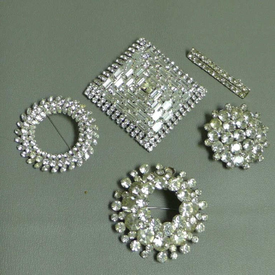 Vintage Costume Jewelry Rhinestone Brooches (1 of 2)