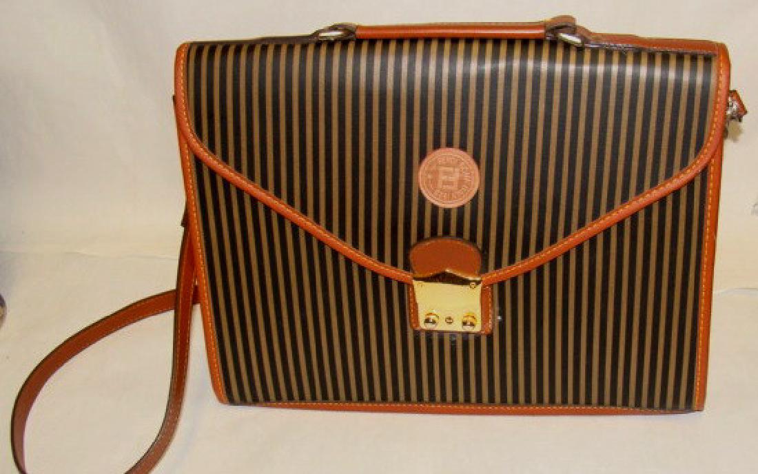 Vintage Fendi Ladies Attaché Handbag, Purse: Classic Fendi Carry Bag Made in Italy Vintage