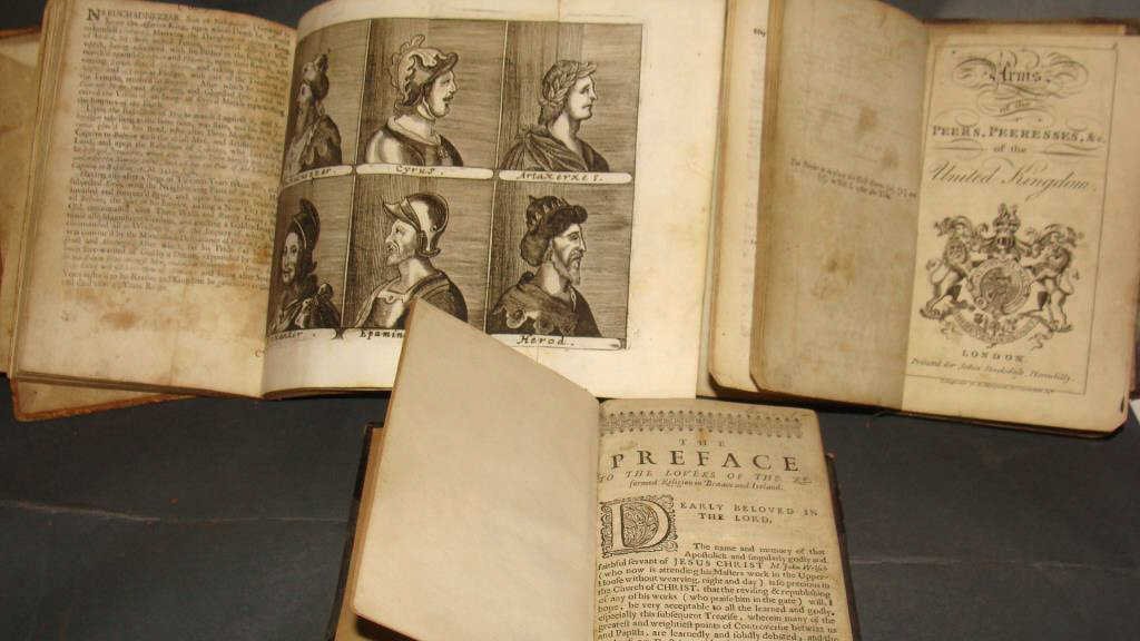 Lot of 3 Rare Antique Books: Early Antique , Book Lot, Preface to the lovers of the reformed religion in Britain and Ireland, To the Right and Truly Pious Anne Lady Clinton, John Stockdale, Peerage of the United Kingdom, c1809