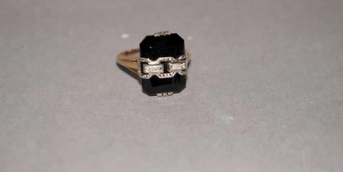 14kt Gold, Black Onyx and Diamond Ring (1 of 3)