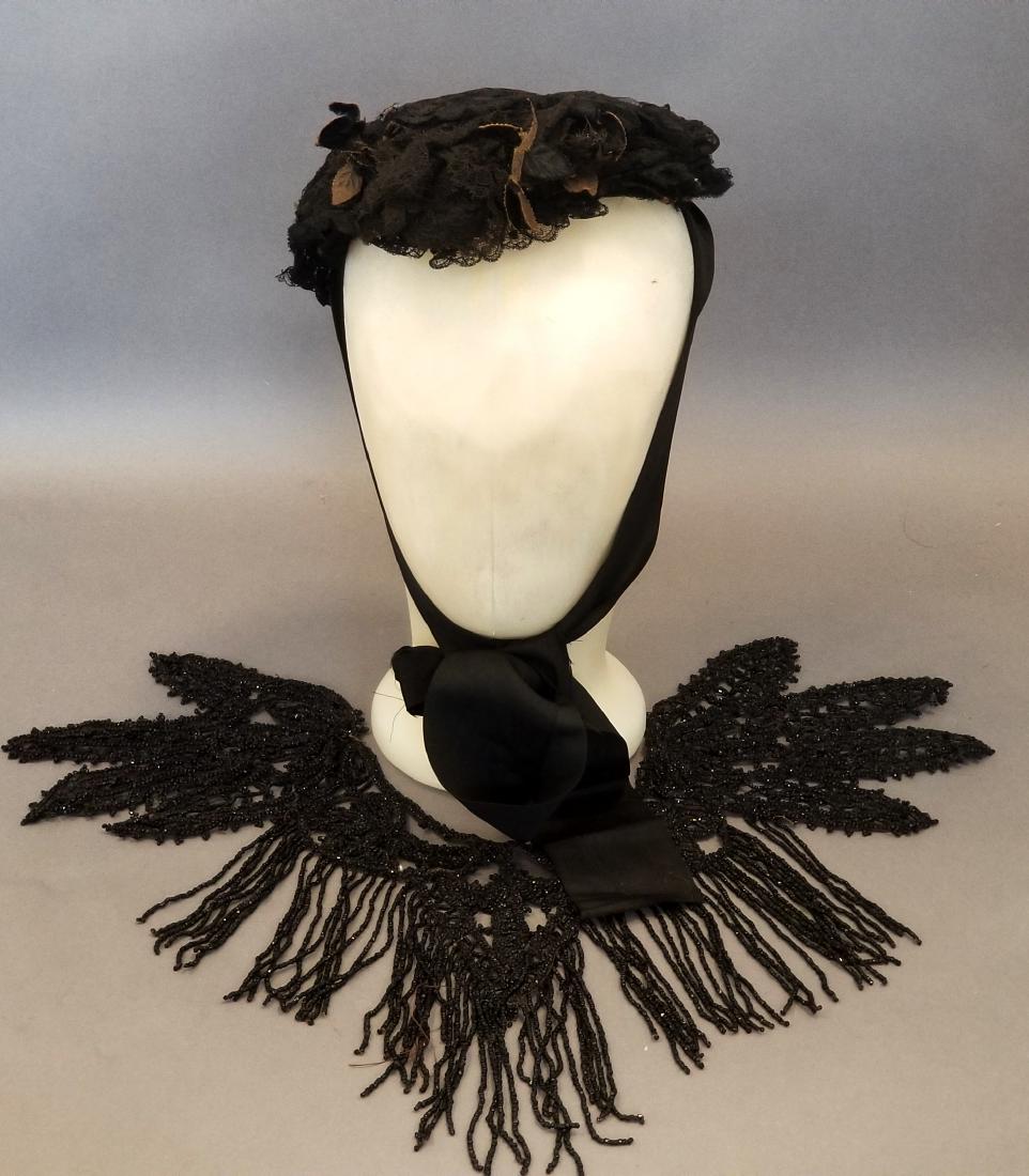 Black Beaded Coat Collar and Bun Bonnet (1 of 5)