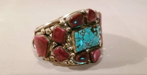 American Indian Turquoise & Sterling Cuff Bracelet