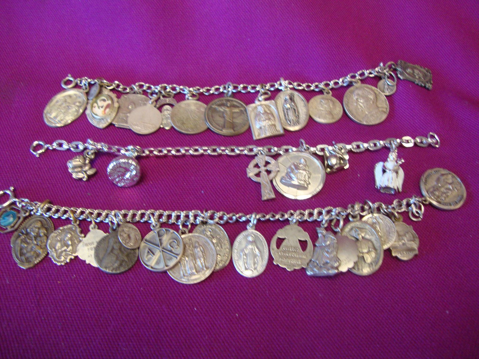 Vintage Coin Theme Charm Bracelets: Collection of Vintage Charm Bracelets