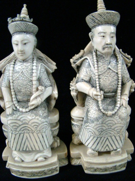Pair of Ivory Chinese Ivory: figures-7"