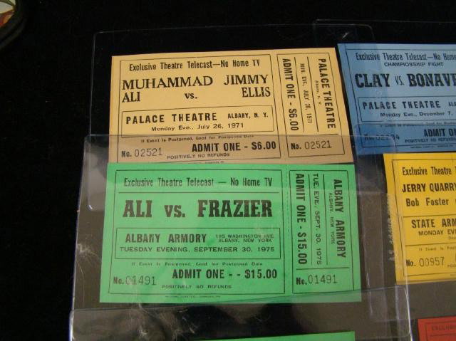 7 Assorted Championship Fight Boxing Tickets Ali : Ellis, Bonavena,Bugner-1970-76