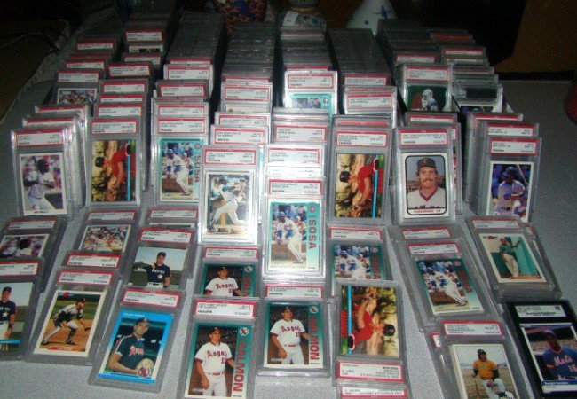 Large Lot of PSA Graded Baseball Cards: in cases approx. 585