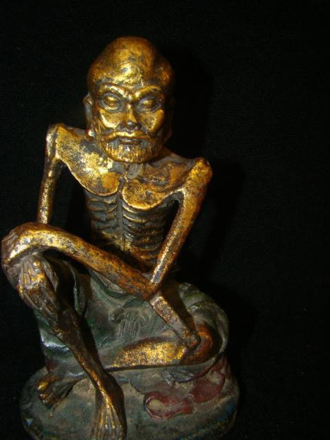 Early Gilt Bronze Chinese Figure: of a skeleton