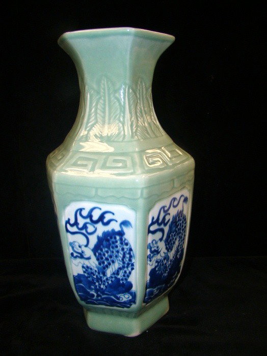 Large Chinese Celadon: vase 14"