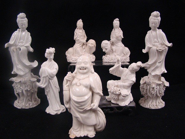7 Pieces Chinese Blanc-De-Chine: 19c
