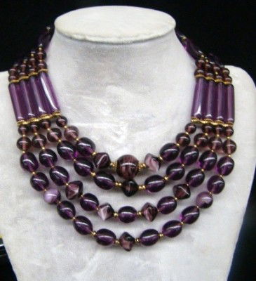 Miriam Haskell Necklace: purple