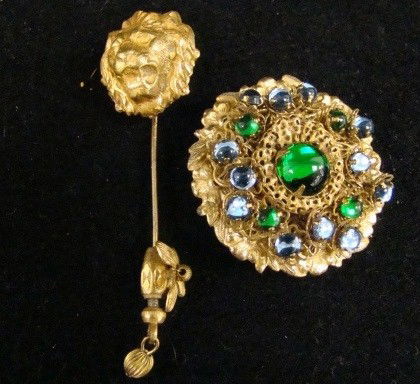 Miriam Haskell Brooch and: stick pin
