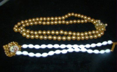 2 Miriam Haskell Necklaces: pearls/white beads
