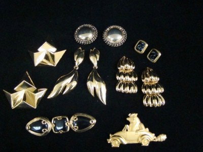 YSL, Givenchy: Pins and Oversized Earrings