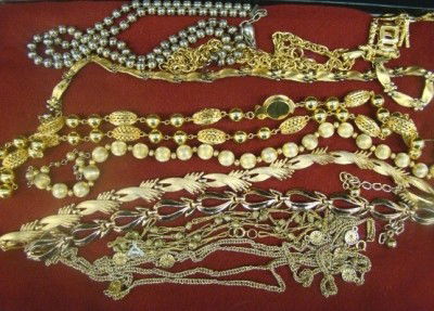 Trifari and Others Mixed: Goldtone Necklaces