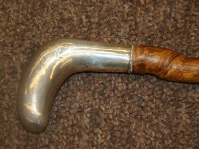 Sterling Handle and Wood Crane Sword: Walking Stick 32"