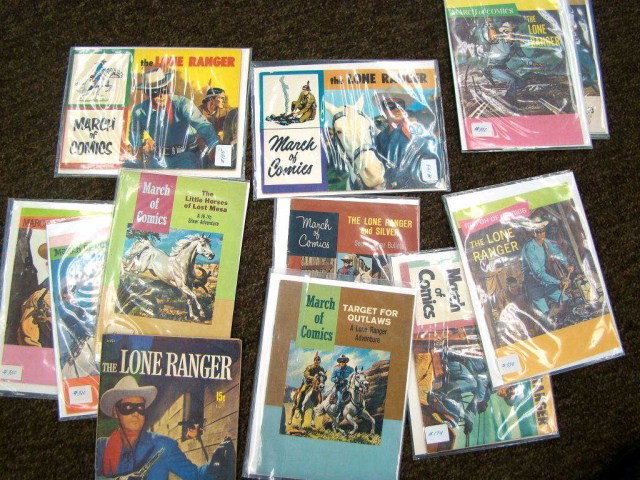 Assorted Lot Lone Ranger March of Comics Books: Various Condition E-VG
