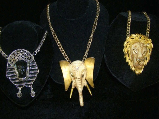 Assorted Lot of 1970's-80's Necklaces: Figural Necklaces Condition VG/G
