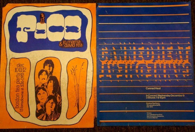 Lot of 2 Boston Tea Party Posters, Poco, Jo Mama: David Rea, Canned Hea- Some Foxing Condition G