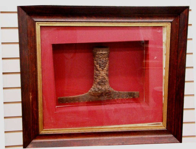 Early Framed Quiver in Shadow box: Fraying to Back of Box 27''x 31.5'' Condition VG
