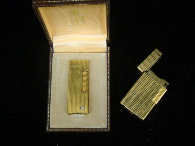 Lot of 2 Dunhill Lighters: with Original Paperwork and One with Case Condition VG