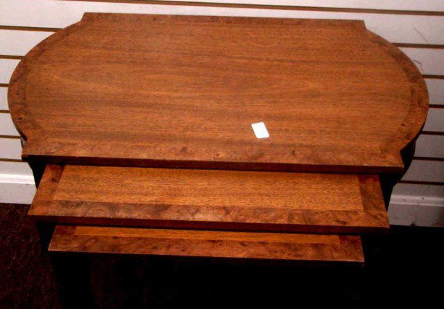 Set of 3 Nesting Tables: Walnut Tables Condition VG/G