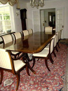 Baker Dining Table: with 4 leaves Condition vg/g